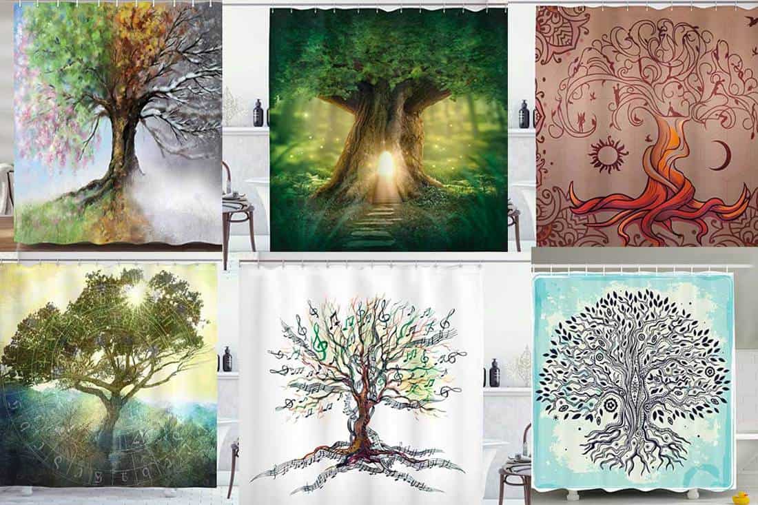 华丽的生命树浴帘的拼贴画，生命树浴帘：10种华丽的设计可供选择