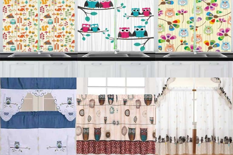 A collage of stylish owl-themed kitchen curtains, 10 Owl-Themed Kitchen Curtains You're Going to Love