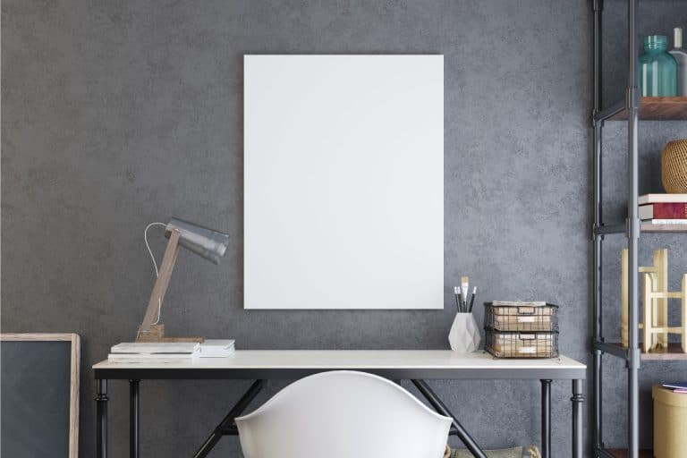 Poster frame in Scandinavian style modern interior living room, How Big Should A Mirror Or Art Be Over A Console Table?
