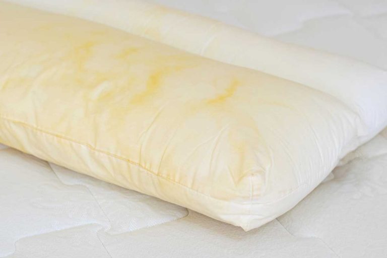 Pillow with yellow saliva stains, How To Get Yellow Stains Out Of Pillows
