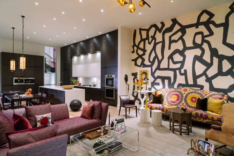 Interior of a modern and elegant living room with an old century design incorporated with floral and multicolored furniture's, 21 Super Cool Room Accessories