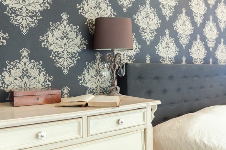 patterned wallpaper in retro interior. detailed floral pattern, 27 Awesome Bedroom Wallpaper Ideas