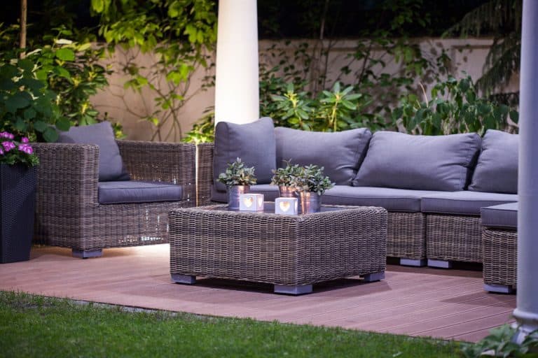 A luxurious set of Rattan chairs and coffee table on the patio, 5 Of The Best Paints For Rattan Furniture