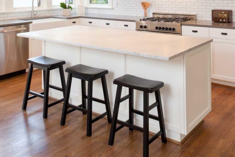 New kitchen in modern luxury home with island, How To Secure A Kitchen Island To The Floor
