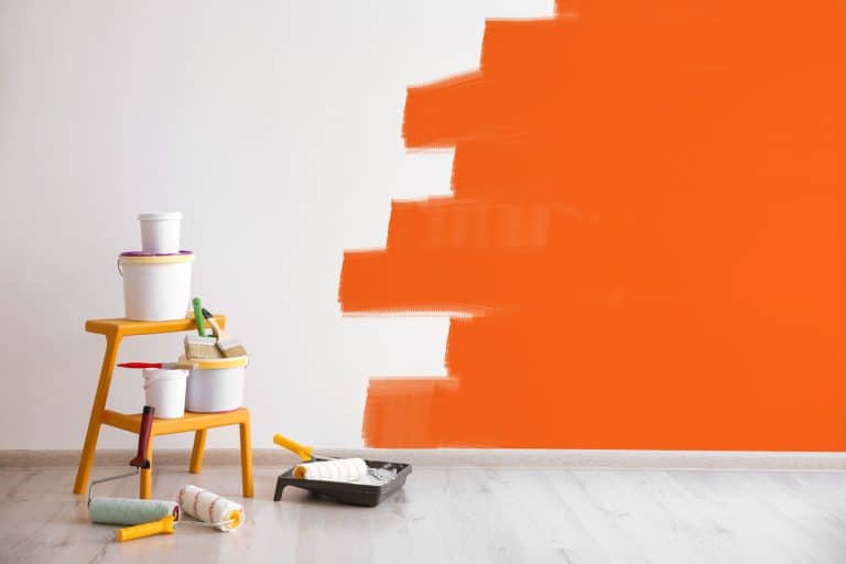 Set of tools for painting wall at home, Pros And Cons Of Painting Over Wallpaper